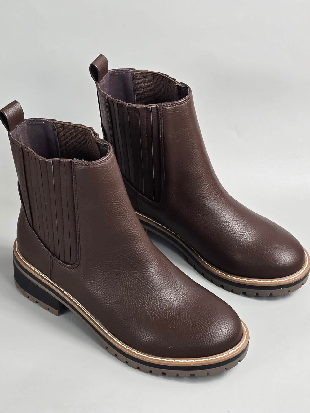 Kensie Dark Brown Chelsea Combat Boots Size 6.5